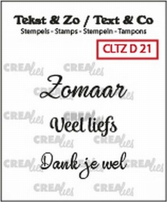 Crealies Clearstamps Tekst&Zo CLTZD21 Zomaar/veel liefs