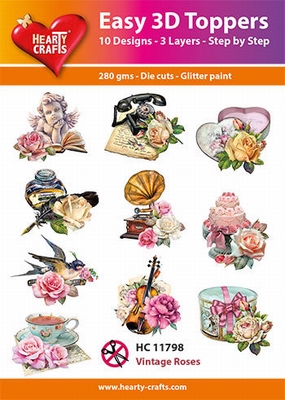 Hearty Crafts Easy 3D Toppers HC11798 Vintage roses