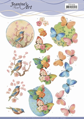 3D Knipvel Jeanine's Art CD11474 Birds and Blossom /vogeltje