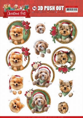3D Pushout Amy Design Christmas Pets SB10465 Dogs