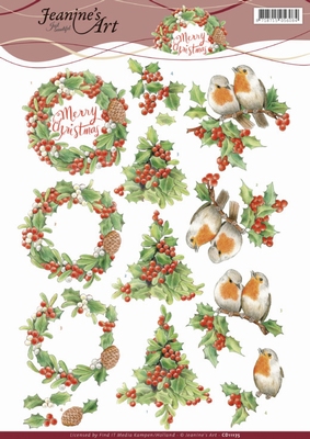 3D Knipvel Jeanine's Art CD11175 Merry Christmas/hulstkrans