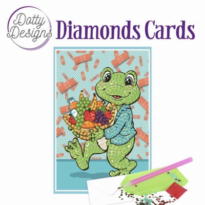 Dotty Designs Diamonds Cards DDDC1008 Get Well Frog - kikker