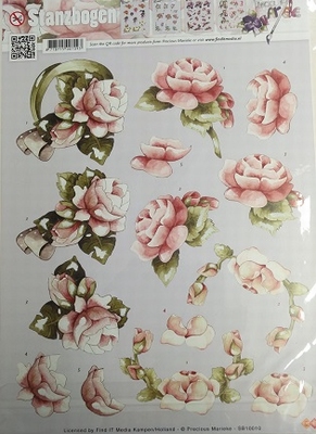 3D PushOut Marieke Design SB10010 Bloemen rozen
