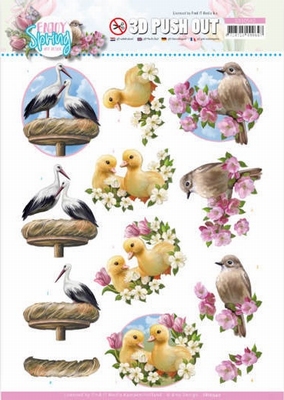 Amy Design Enjoy Spring 3D Pushout SB10540 Birds/vogels