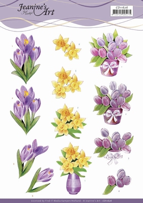 3D Knipvel Jeanine's Art CD11626 Spring Flowers tulpen