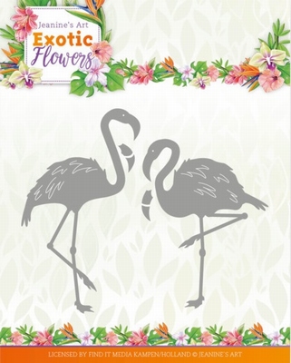 Jeanine's Art Dies JAD10131 Exotic Flowers Flamingo's