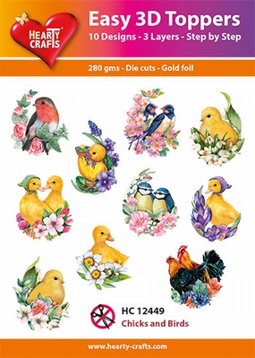Hearty Crafts Easy 3D Toppers HC12449 Chicks and birds