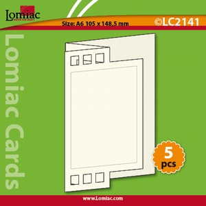 Lomiac Luxe Kaart © LC2141 zigzag met rechthoek ivoor