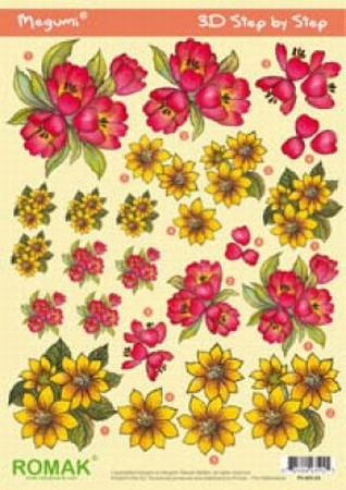 Stansvel Romak Megumi P0-001-24 Gele & roze bloemen