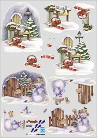 A4 Kerstknipvel Le Suh  821537 Sneeuw/sneeuwman