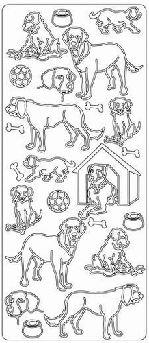Sticker Dieren Peel-off 1798 Honden