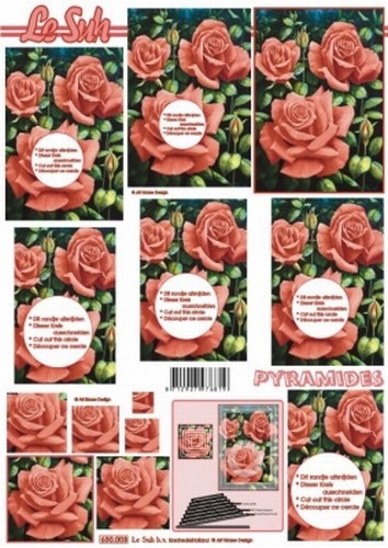 A4 Knipvel Le Suh Pyramide 630003 Bloemen/Rode rozen