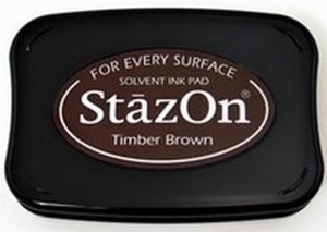 Stempelkussen StazOn 041 timber brown/donker bruin