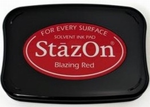 Stempelkussen StazOn 021 blazing red/rood