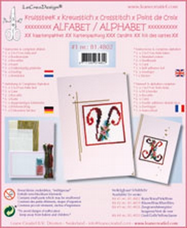 LeCreaDesign Alfabet kruissteekkaart 81.4802 Lila