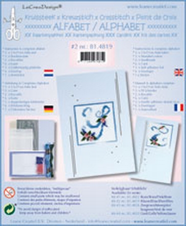 LeCreaDesign Alfabet kruissteekkaart 81.4819 Blauw