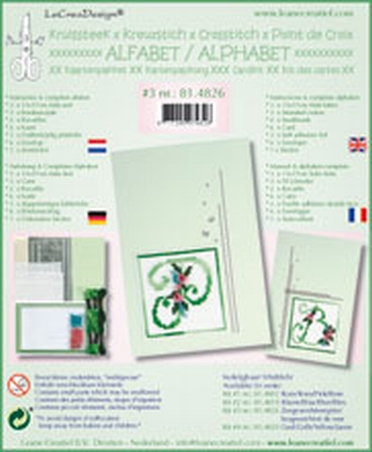 LeCreaDesign Alfabet kruissteekkaart 81.4826 Zeegroen