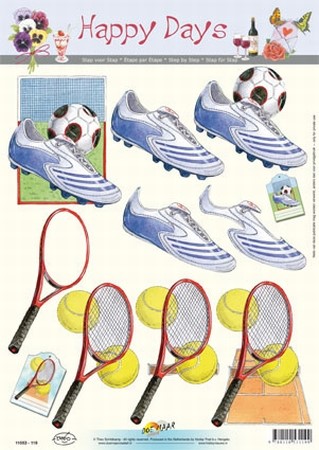 A4 Knipvel Happy Days 119 Sport Tennis/voetbal