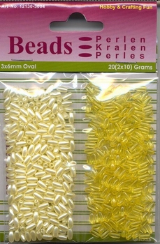 Hobby & Crafting duo Oval Beads Pearl & Gloss 04 yellow/geel