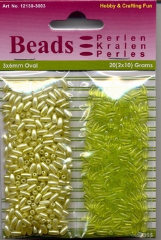 Hobby & Crafting duo Oval Beads Pearl & Gloss 03 lime/groen