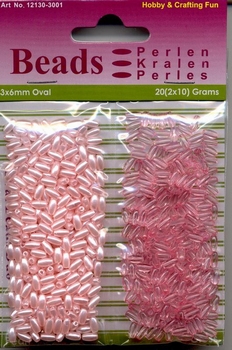 Hobby & Crafting duo Oval Beads Pearl & Gloss 01 pink/roze