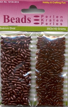 Hobby & Crafting duo Oval Beads Pearl & Gloss 12 brown/bruin