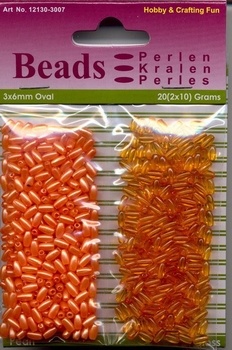 Hobby & Crafting duo Oval Beads Pearl & Gloss 07 orange