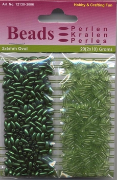 Hobby & Crafting duo Oval Beads Pearl & Gloss 06 green/groen